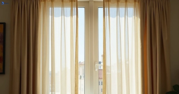Dusty and dull curtains in lansvale-nsw before steam cleaning